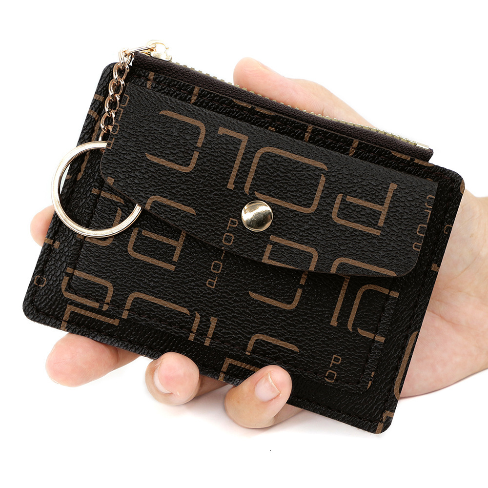 Designer Wallet Trendy Letter Printed Thin Portable Small Bag Wallet Coin Purse Keychain Holder Card Sleeve Luxury Wallet Key Pouch