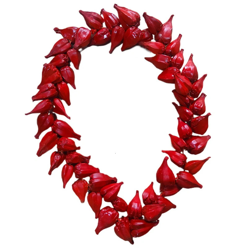Mens Samoa Ula Fala Ceremonial Necklace Red Necklace Traditional Samoan Tribal Chief Formal Ocn Accessory 250430