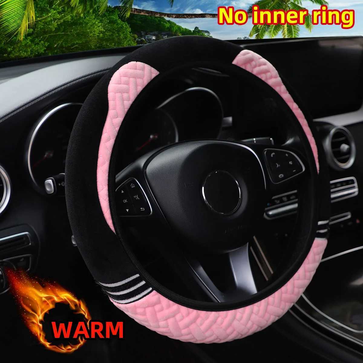 Warm hand plush bear cartoon cat car no inner ring steering wheel cover auto parts 14.5-15 inches H25430