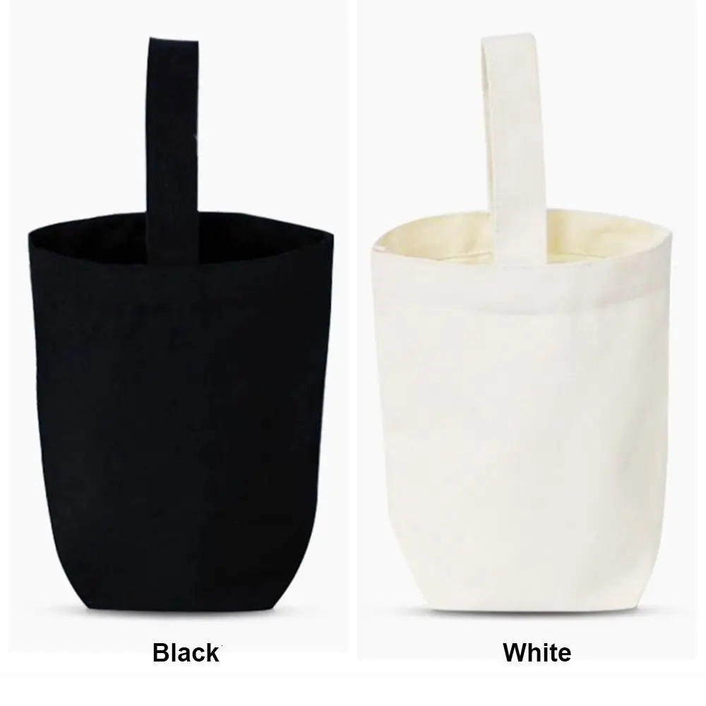 Beige Black Handbag Creative Solid Color Canvas Handbag DIY Large Capacity Canvas Shopping Bag 250427