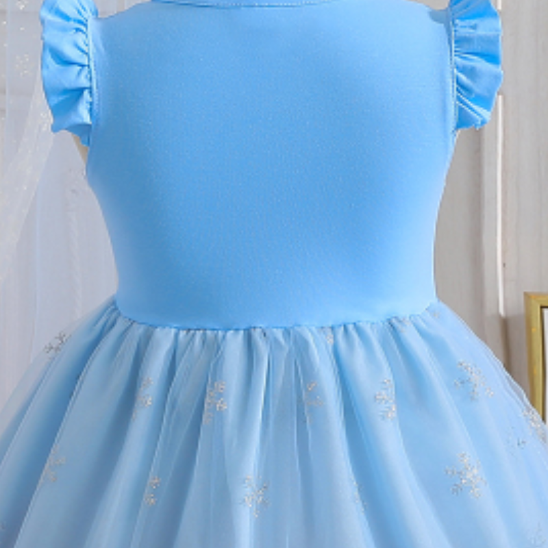 DISNEY Princess Elsa Kids designer clothes Frozen Girls' summer dress children's princess dress with bow-tie vest children's clothes