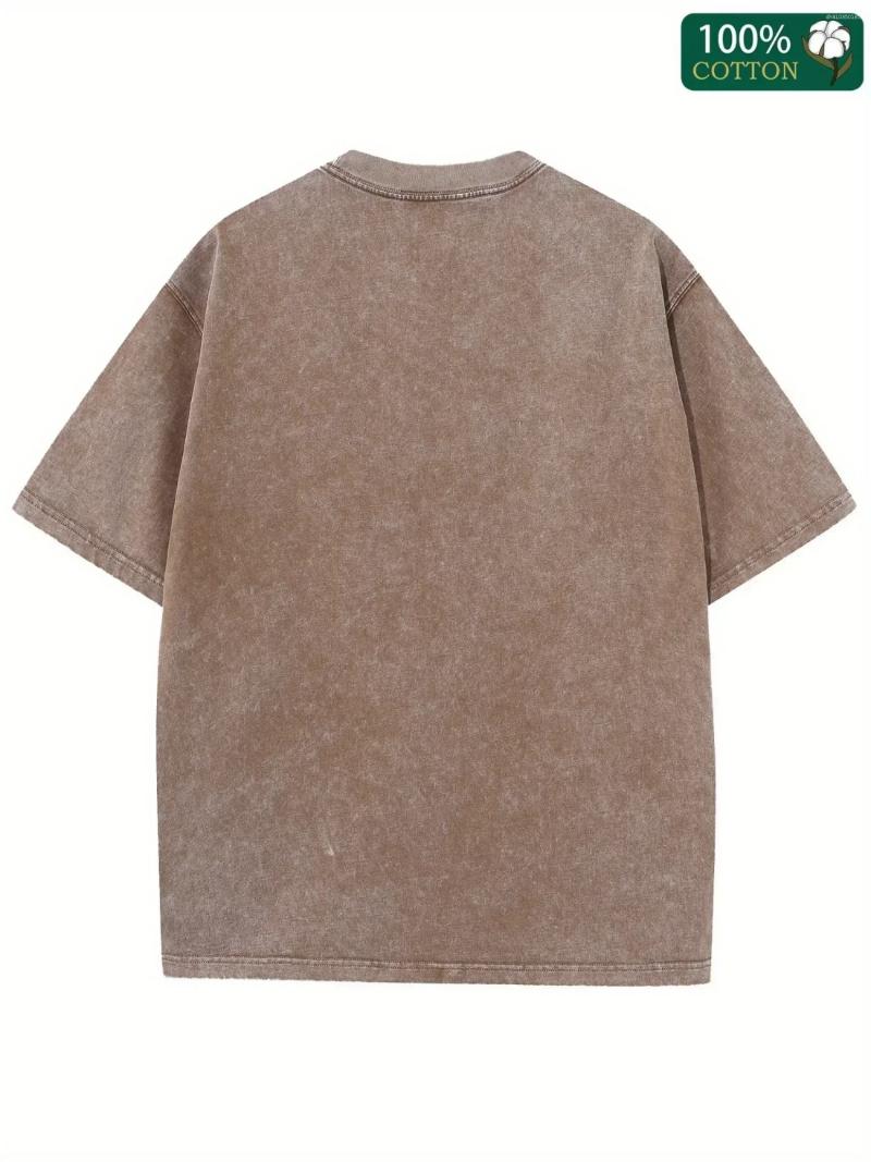 Men's T Shirts 300G Washed Cotton T-shirt Summer Trend Short Sleeve Casual Print THAT'SA AWFUL LOT OF COUGH SYRUP