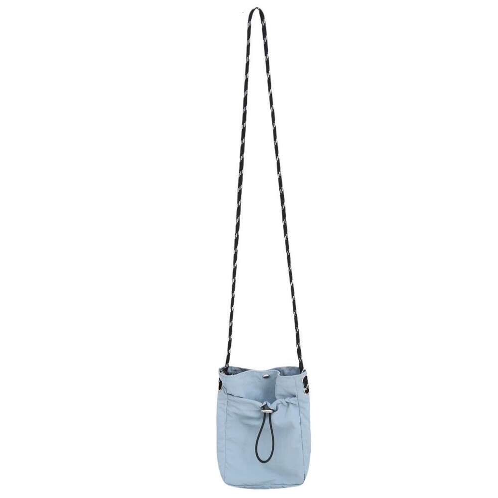Extremely simple style mobile phone bag for women in Japan and South Korea, lightweight drawstring canvas small bag, versatile mini single shoulder di