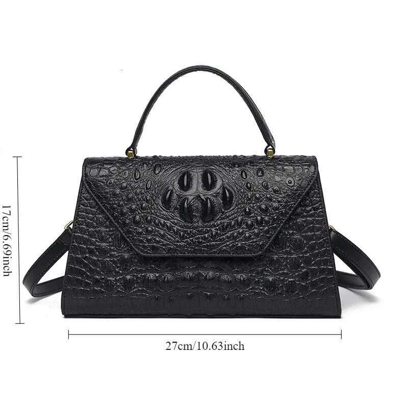 New Alligator Women's Leather Handbag Fashion Crossbody Shoulder Simple Small Square Bag