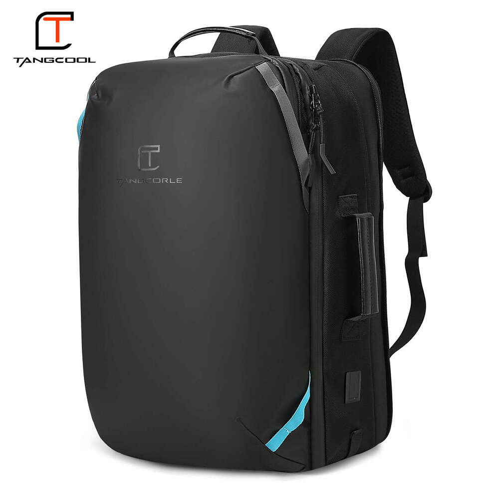 New men's multifunctional large capacity vacuum compression backpack anti splash water buffalo cloth travel bag