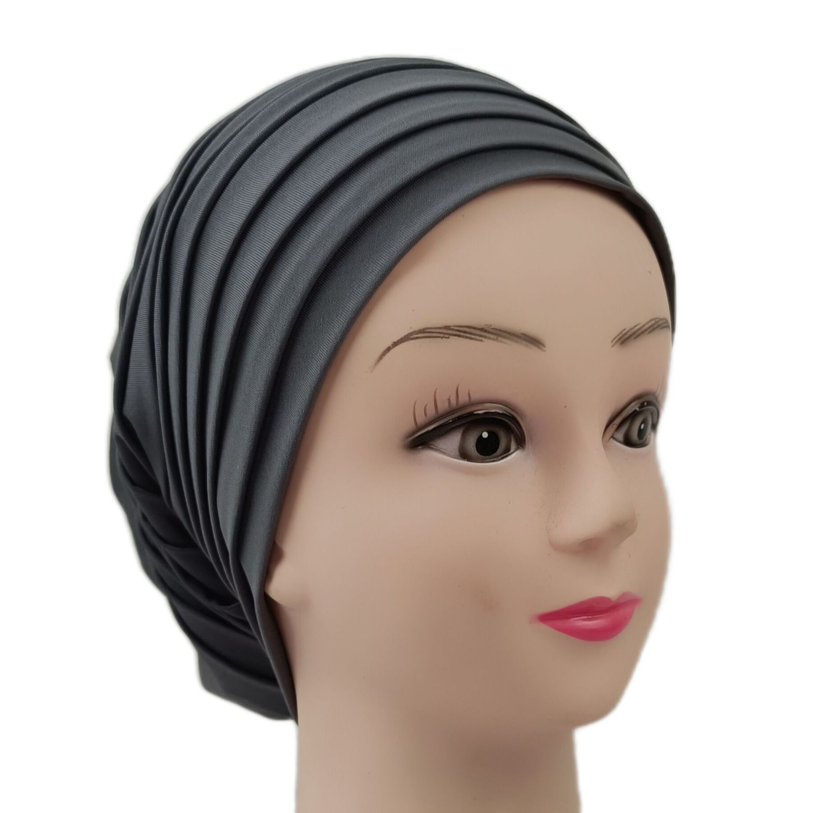 Hijabs Candy Color Ladies Head Wraps Muslim Hijab Bonnets Fashion Headgear Trending Elastic Full Body Pleated Turban Cap for Women 230426