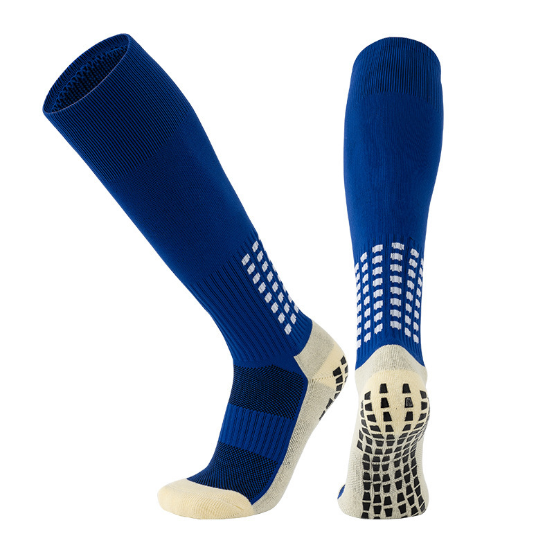 Football men's long tube square glue anti slip thick towel bottom over knee student training sports socks