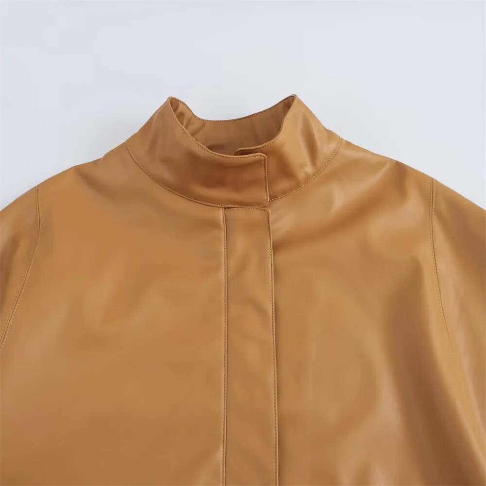 UNIZERA Cloak Style With Stand Up Collar Pocket Zipper Decoration Spring New Women's Coat Top