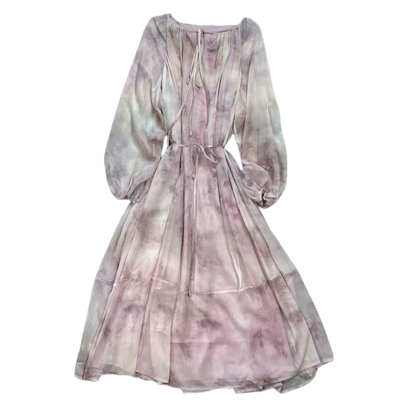 2025 Purple gradient dress Fashion Week Show Customized Fashion Tailored clothing womens Fashion Paris.M313