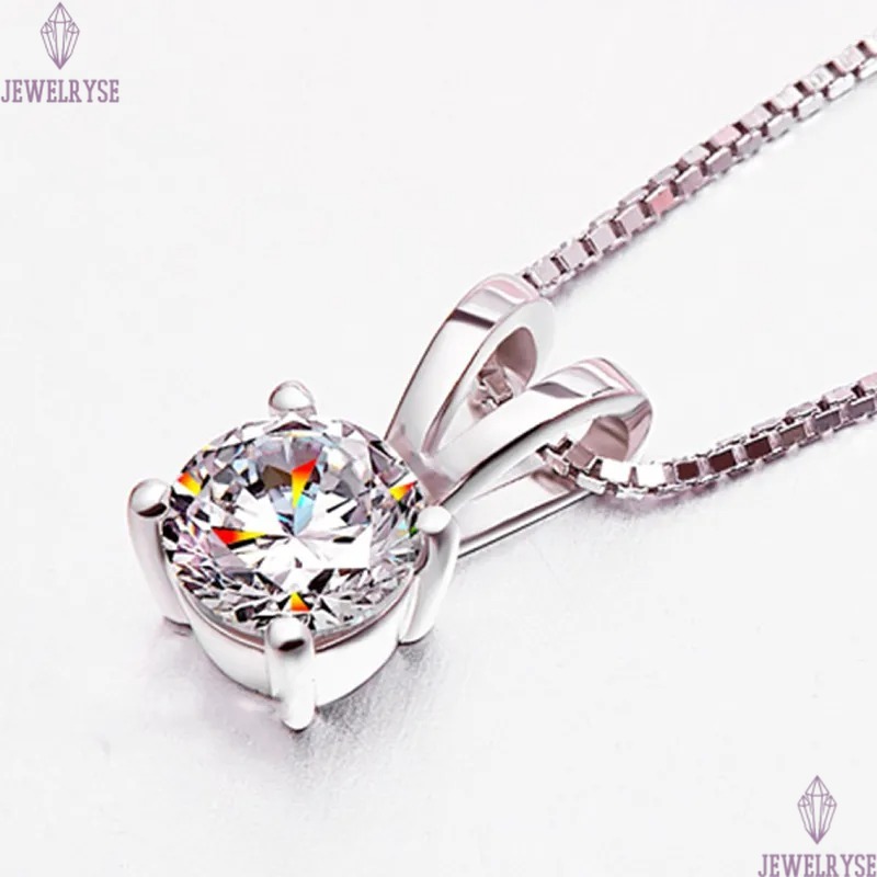 Choucong Brand Four Claw Pendant Luxury Jewelry 925 Sterling Silver Solitaire 5A Cubic Zircon CZ Diamond Gemstones Party Women Wedding Clavicle Neckla
