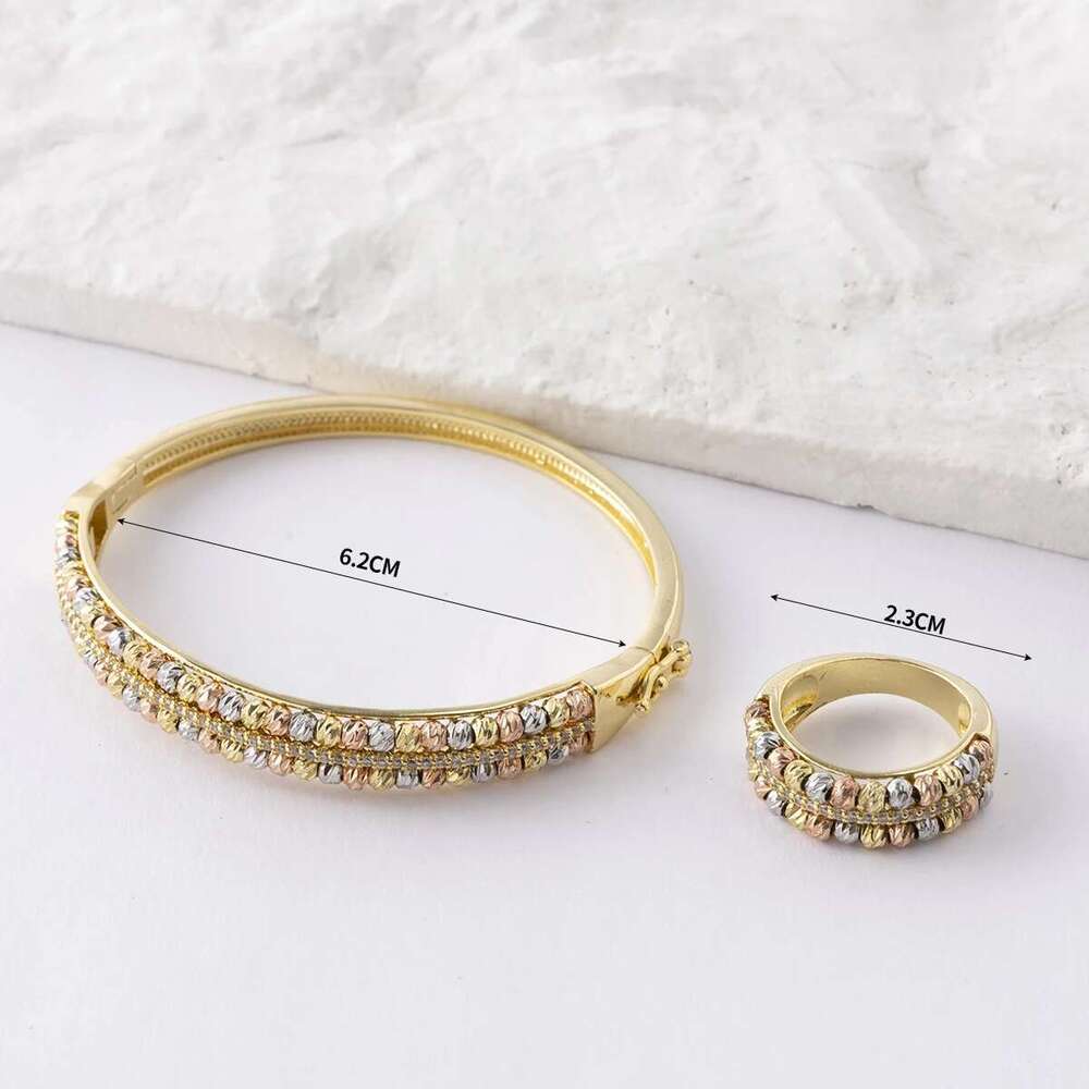 LUIZADA Copper Metal Beads Cross Bangle For Women Fashion Jewelry Delicate Multicolor Exquisite Holiday Gift