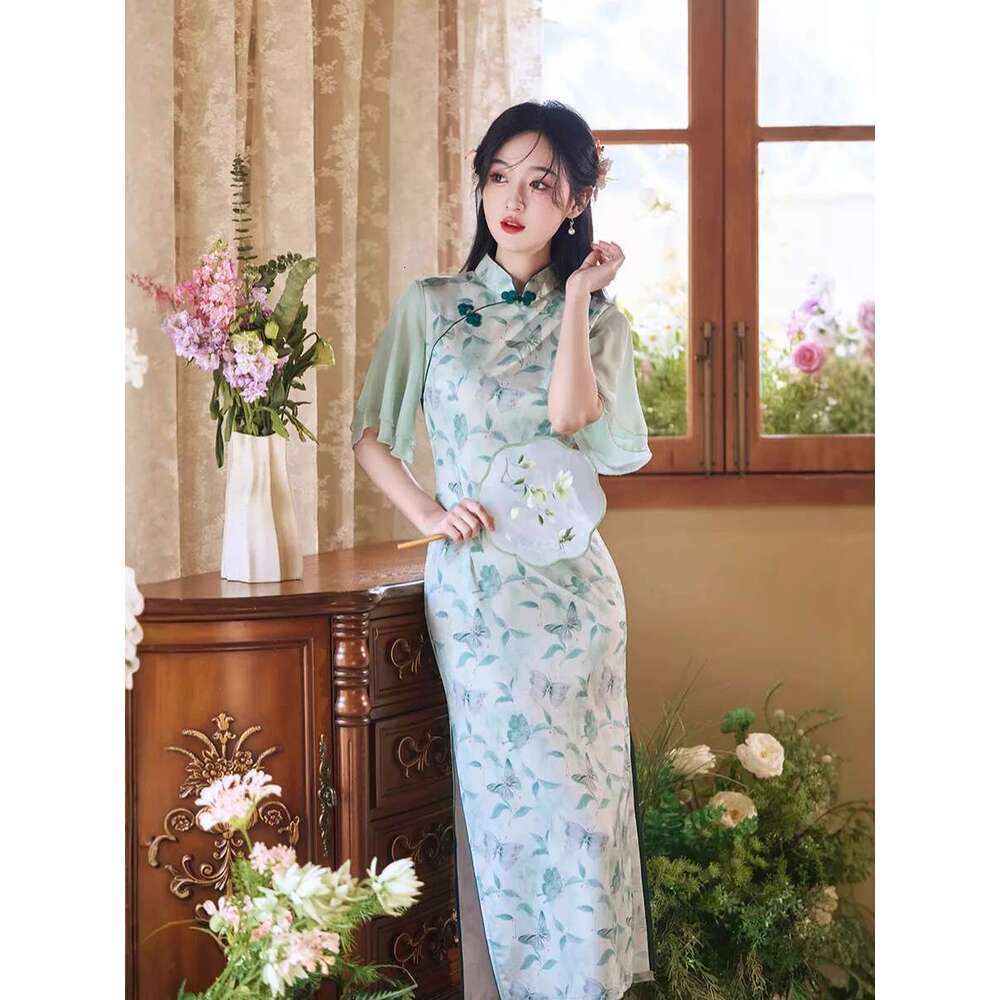Chinese Silk Embroidery High-End Cheongsam Dress The New Hanfu Style Is Comfortable, Soft, Breathable, Luxurious, Qipao
