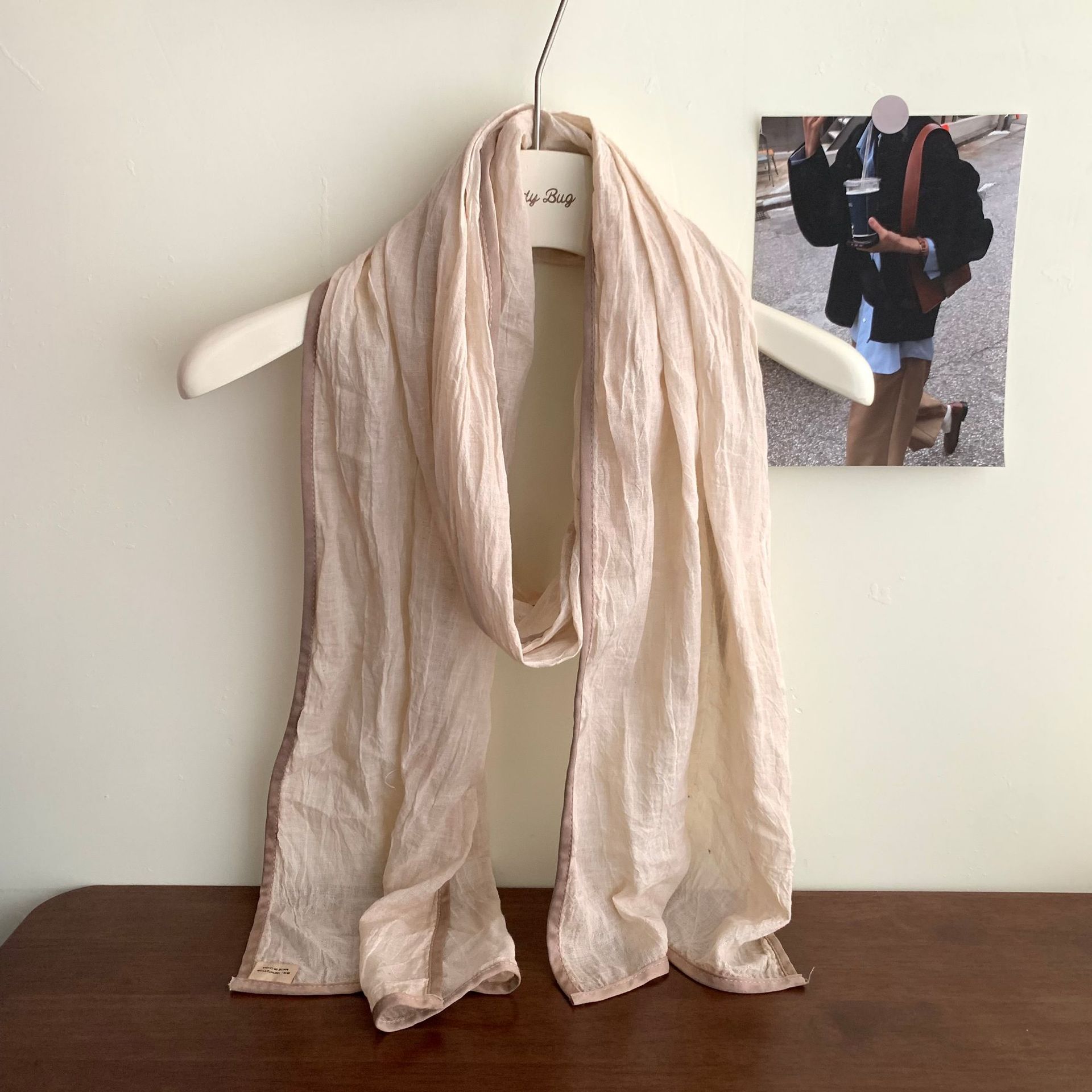 K576 Cotton scarf! Literary simple retro solid color scarf autumn and winter Japanese style all-match neck protection slender small silk scarf for wom