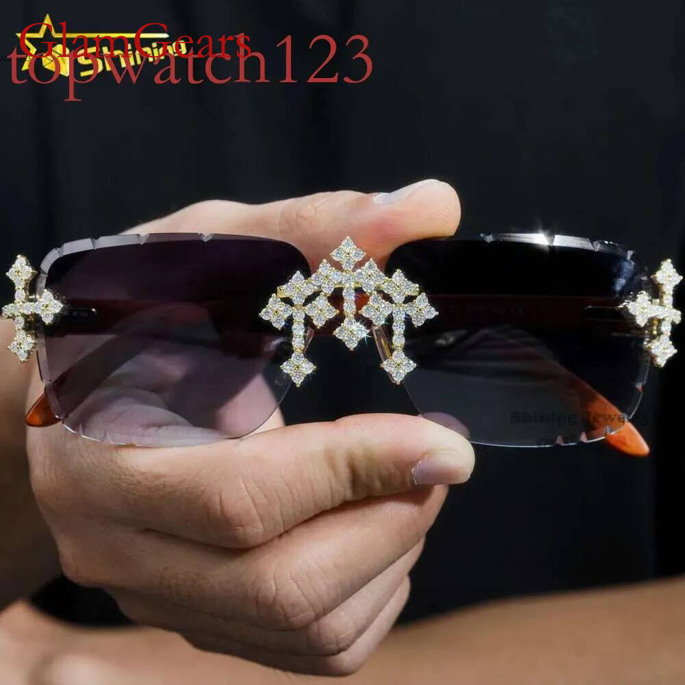 2025Moissanite sunglasses Custom fleuree s pass tester featuring frames vvs moissanite dia men iced out sunglasses