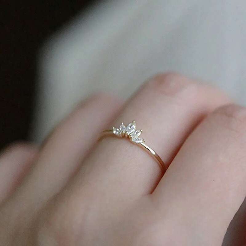 KNB White Zircon Personalized Marquise Crown Ring for women Engagement Real 925 Sterling Silver Luxury High Quality Fine Jewelry