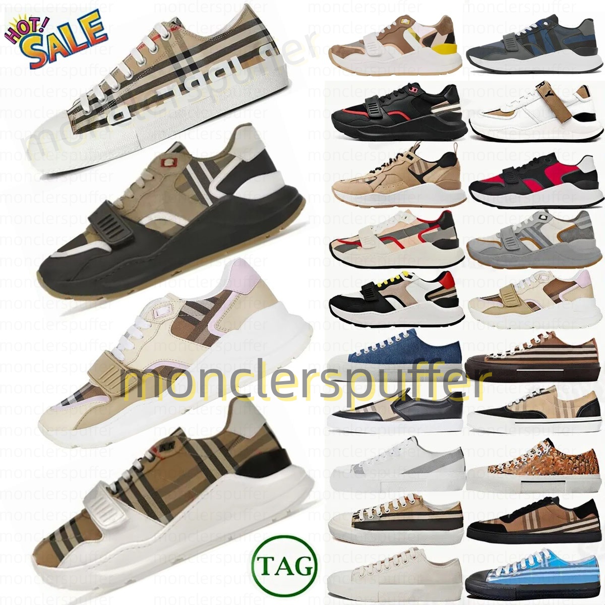 10A Designer Sneakers Vintage Plaid Ramsey Check Shoes Trainers Regis Cotton Platform Suede Leather Sneaker Mens Archive Beige Birch Brown Soft Blue Chalkf Shoes