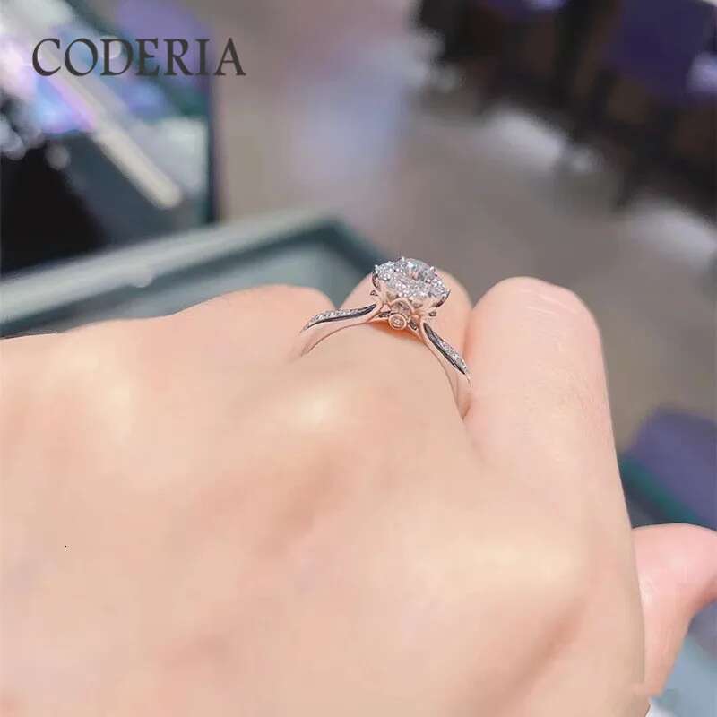 New Moissanite Ring 0.5CT 925 Sterling Silver Proposal Engagement Diamond Rings Women Girls Premium Gift Fashion Jewelry