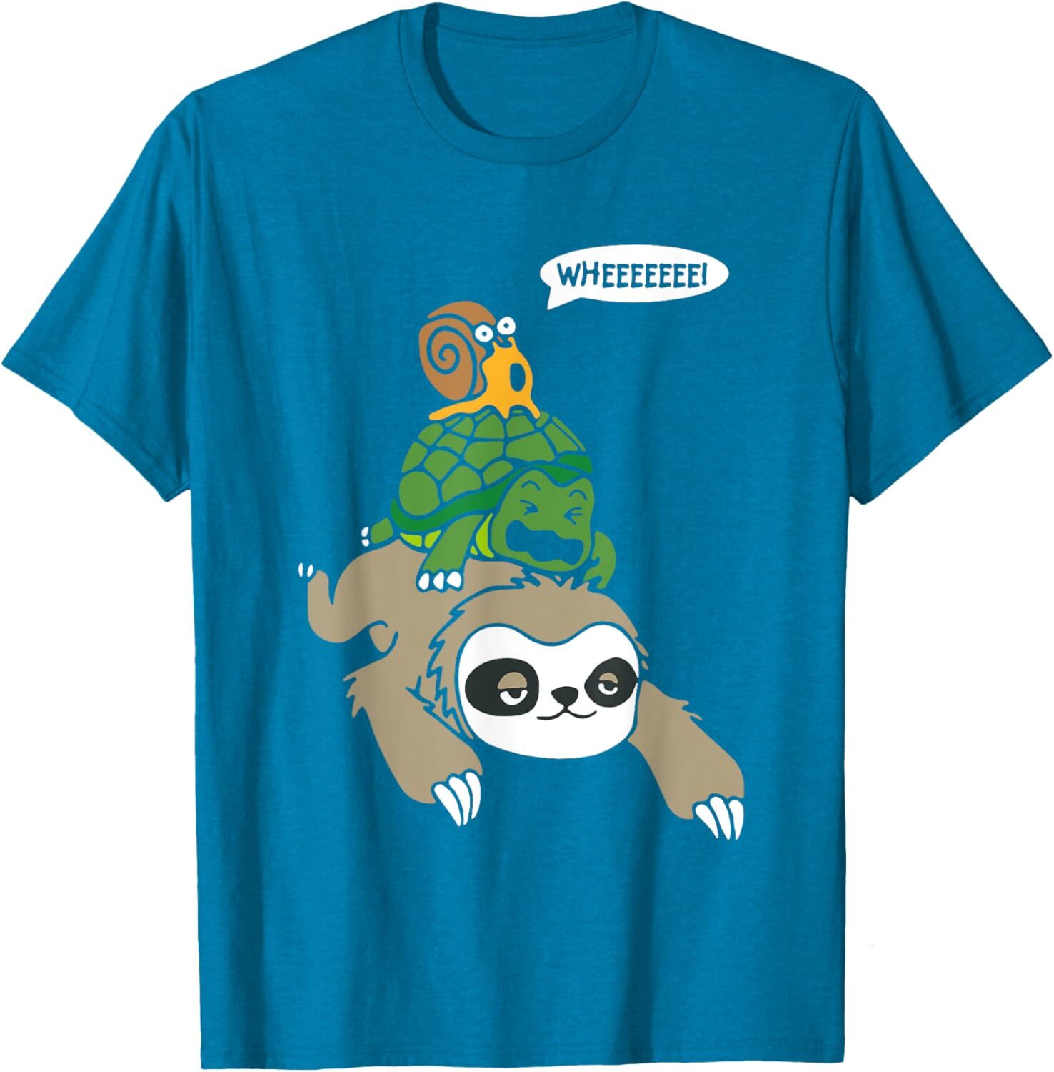 T shirt for Mens Sloth Turtle Snail Piggyback Animal Running Wild Graphic Tee Casual Tops Clothes Short sleeve