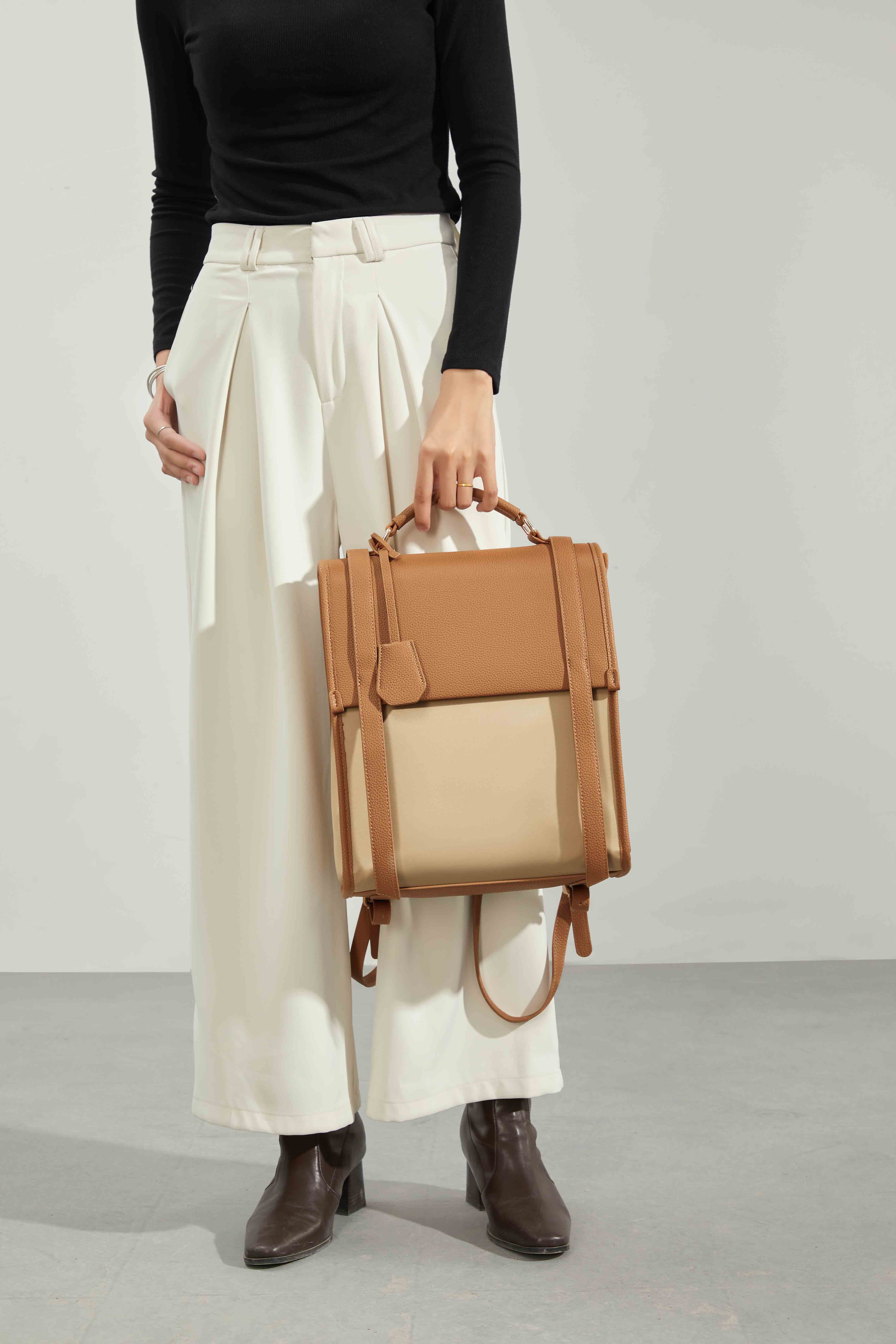 Small and high-end women's backpack with genuine leather design, casual commuting backpack, female student computer bag, backpack