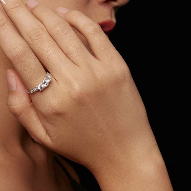 18k Plated 1.8CT All Moissanite Rings Women Sparkling Diamond Wedding Band Ring S925 Sterling Silver Fine Jewelry for Women