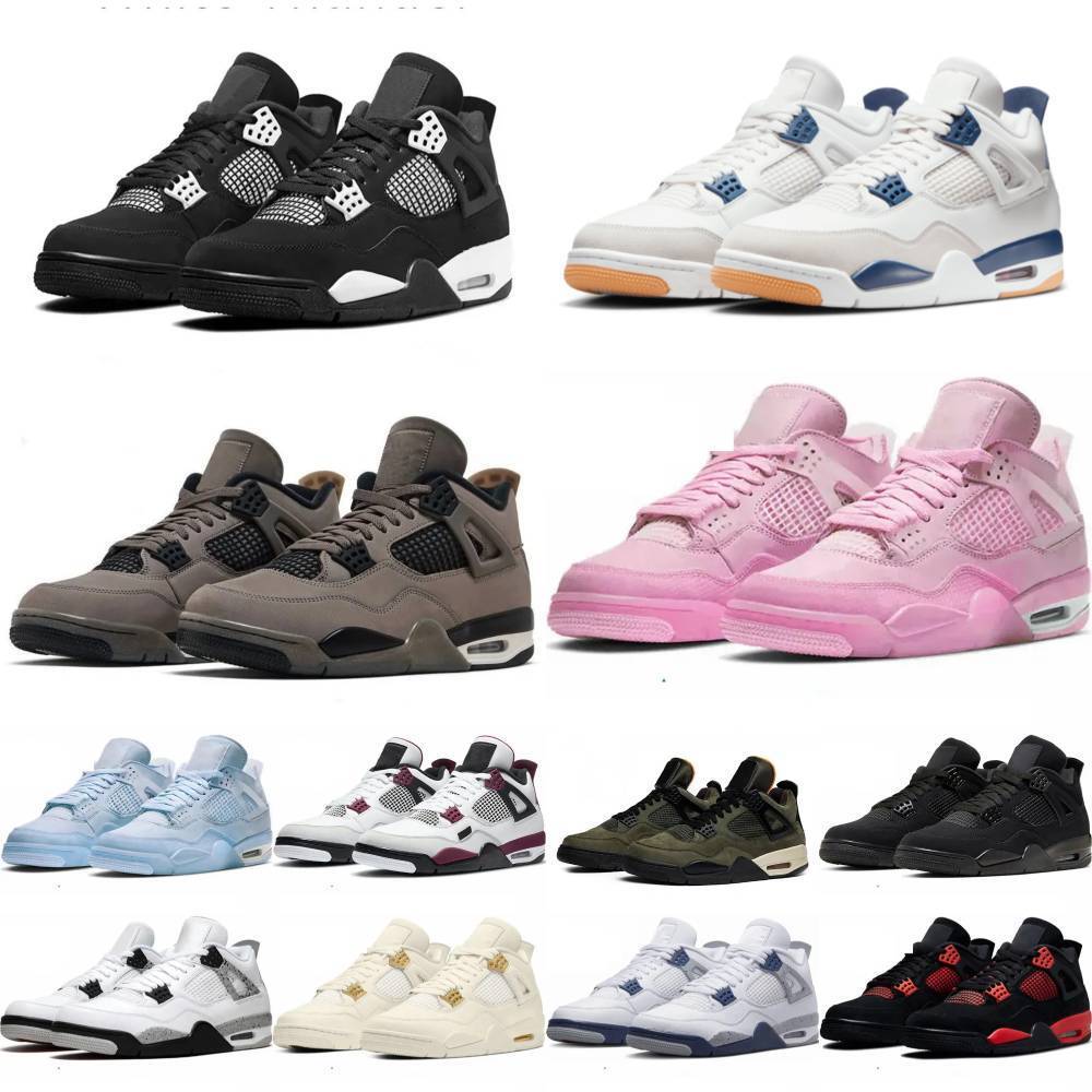 Trainers 4 4 Jump Mens Sports Shoes Designer 4S Navy Military Black Cat Undefeated RetroES Basketball Shoe Grey Cement Thunder White Cave Stone Women Outdoor Sneaker