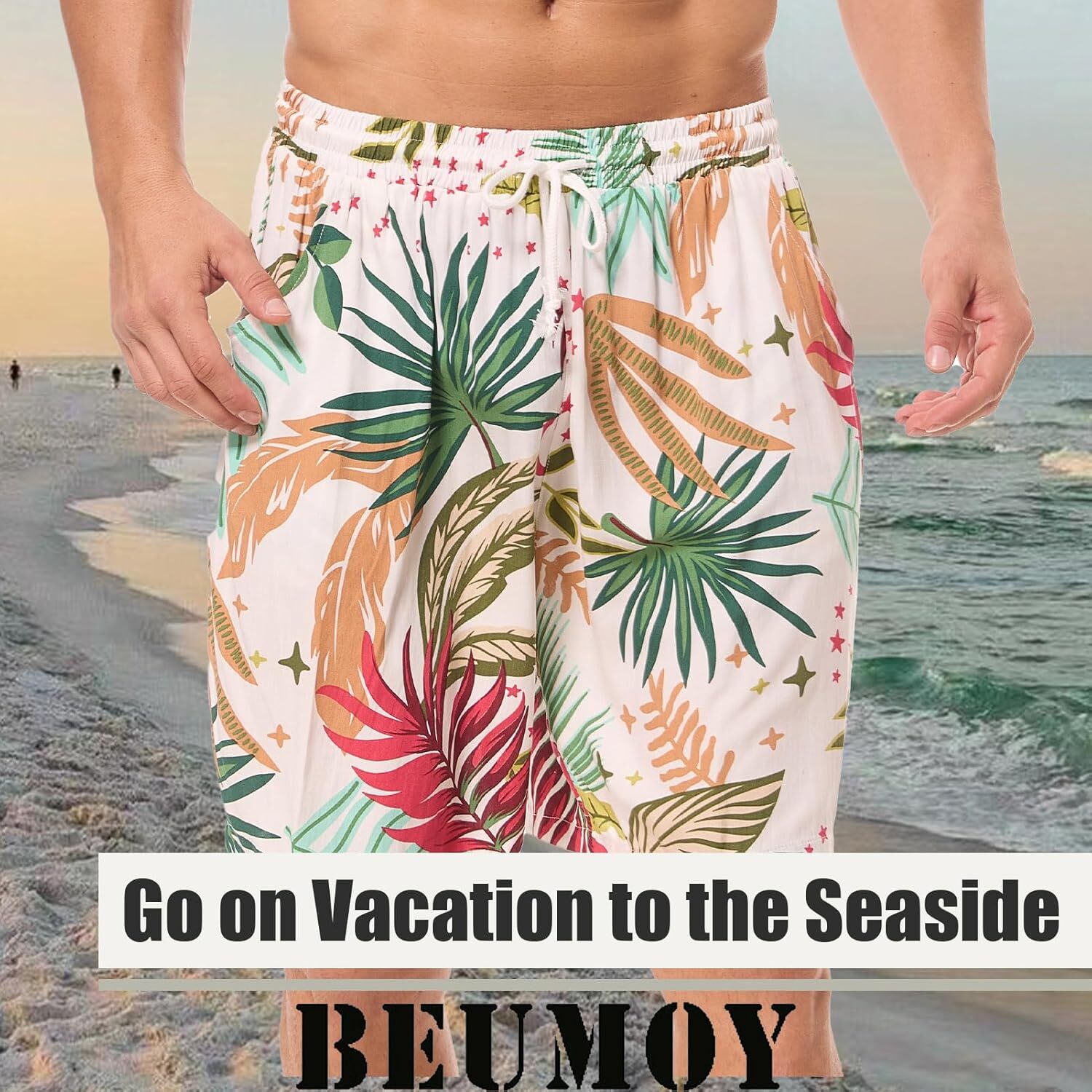 Men's Swim Trunks Shorts Swimwear Bathing Suits Beach Quick Dry Surfing Summer Funny Print Shorts with Drawstring Trendy Fashion