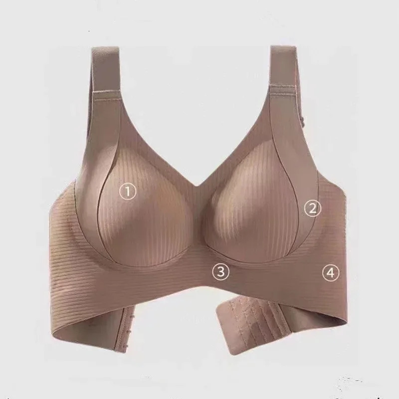 Womens seamless underwear thin large chest small no wires pull up and anti sagging 250430