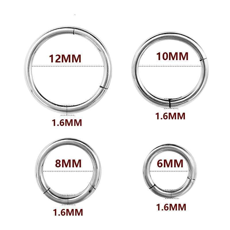 1Pc Stainless Steel Nose Hoop Septum Piercing Clicker Hinged Segment Rings Lip Helix Daith Conch Cartilage Earrings Sexy Jewelry
