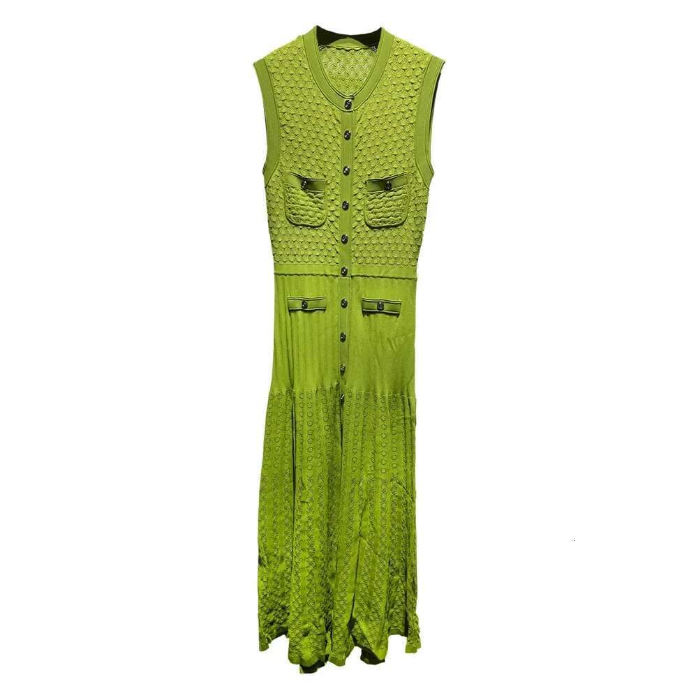 Woman 2024 New Black Dress Single-Breasted Sleeveless Slim Knit Evening Birthday Party Elegant Maxi Dresses