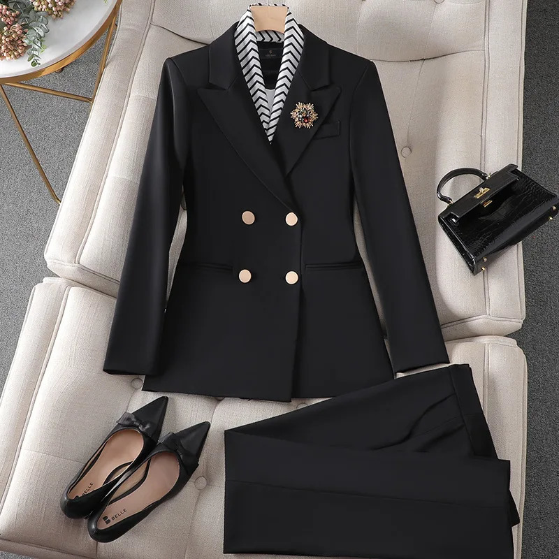 Womens jacket and pants 2piece set white elegant office womens casual evening dress 250530