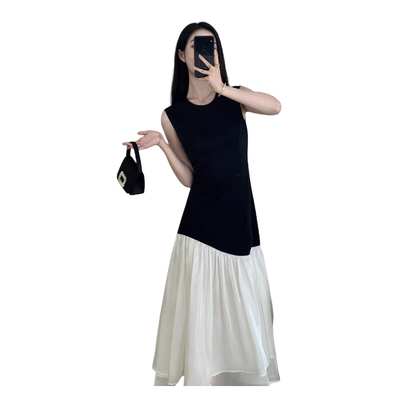 2025 Advanced contrasting dress Fashion Week Show Customized Fashion Tailored clothing womens Fashion Paris.M324