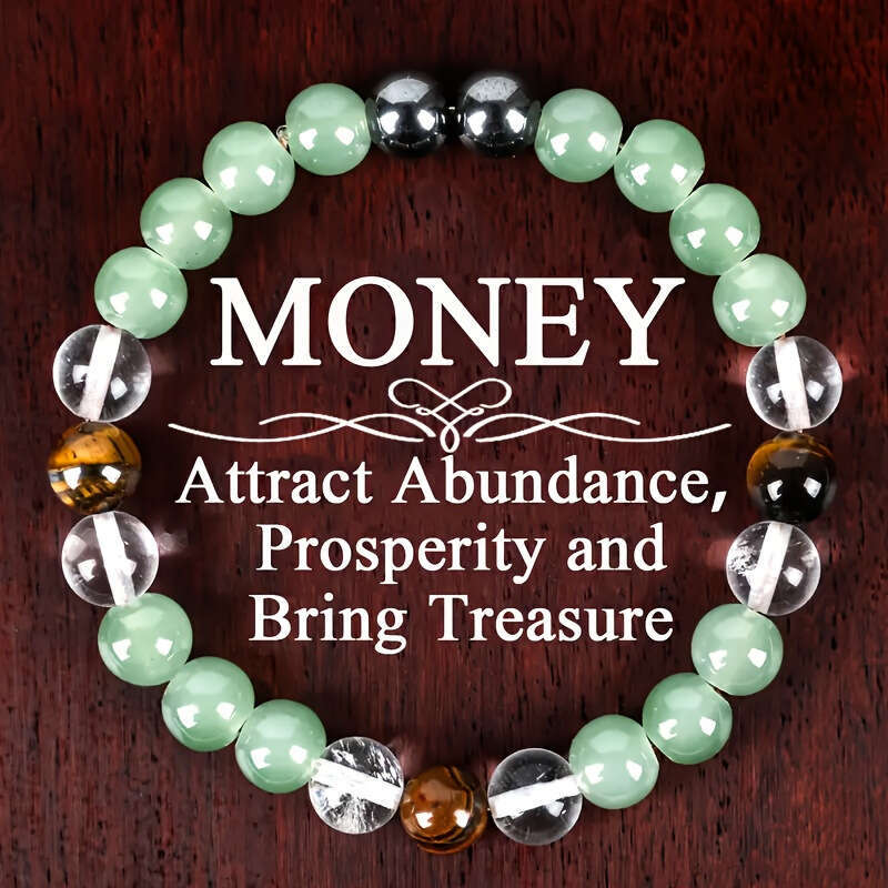 Temu Xiyin TK Tiger Eye Stone Green Dongling White Crystal Black Gallstones Fashion Bracelet