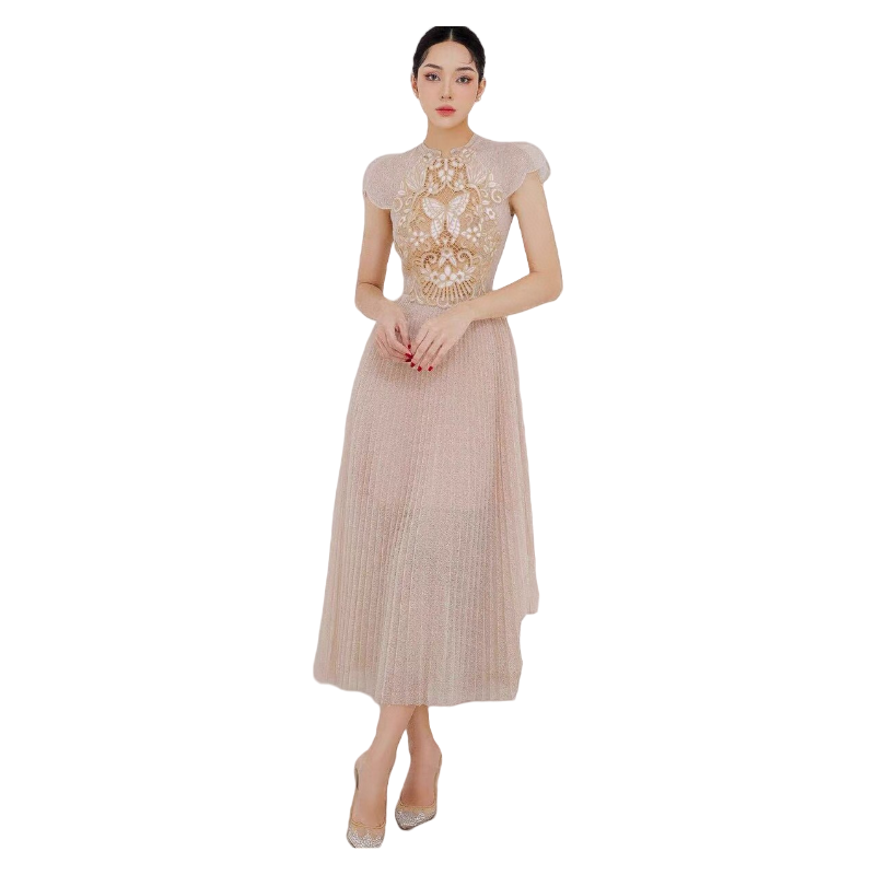 2025 embroidery dress Fashion Week Show Customized Fashion Tailored clothing womens Fashion Paris.M333