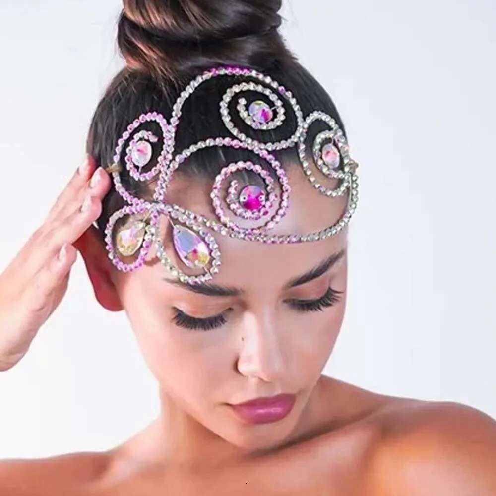 Stonefans AB Color Rhinestone Headpiece Costume Jewellery Bridal Diadem New Belly Dance Tiara Ballroom Hair Piece Crystal