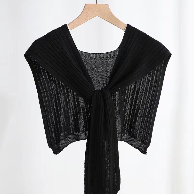 K582 Spring and summer ice silk pure color thin shawl outer wear high-end summer office air-conditioned room neck shoulder female net celebrity scarf
