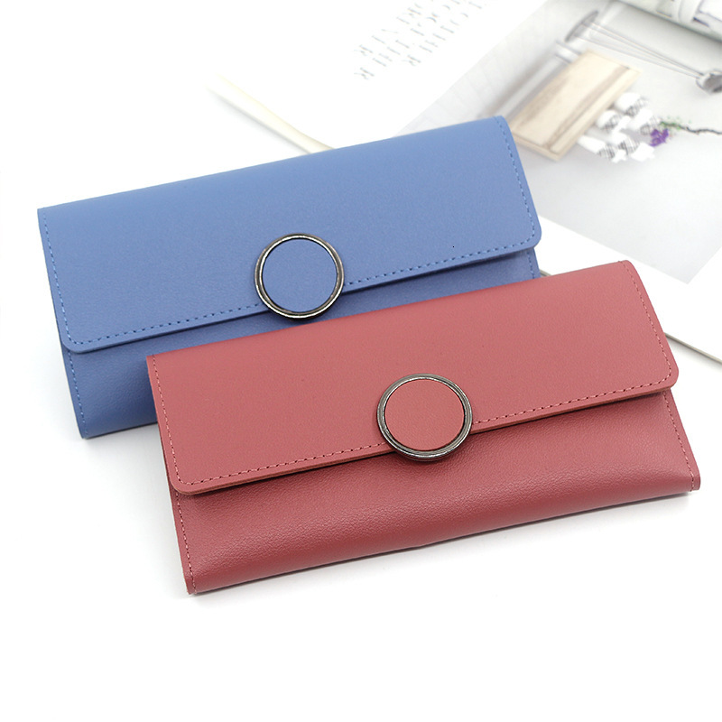 Designer Wallet New Women S Long Korean Edition Minimalist Handheld PU Fold Buckle Zero Wallet Multi Card Bag Luxury Wallet Key Pouch