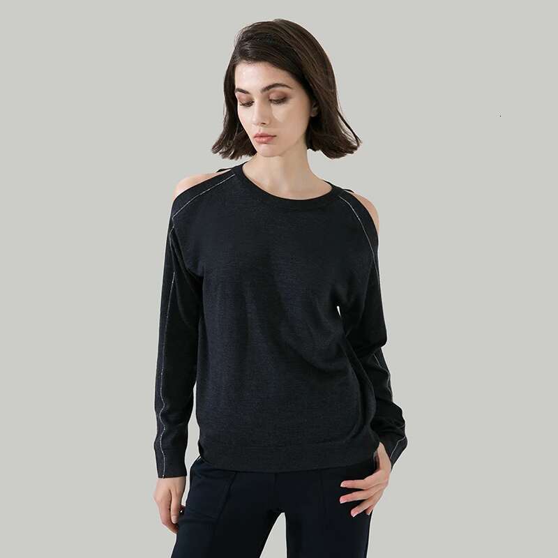 1604 100% Wool Pullover Off Shoulder Thin Loose Top Sweater For Women Ladies Autumn Cloths Women's Clothing