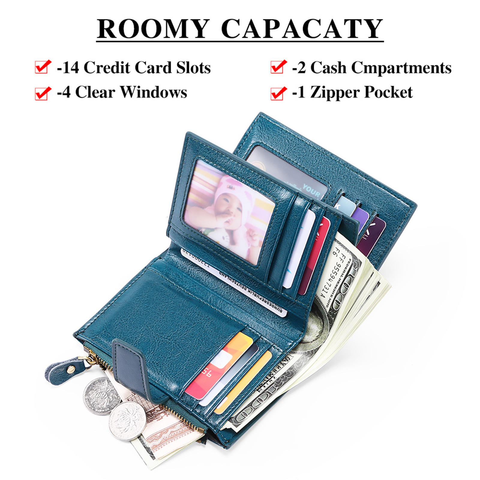 Designer Wallet Oil Wax Genuine Leather Short Multi Functional Zipper Women S Wallet Large Capacity Card Clip Zero Wallet Luxury Wallet Key Pouch