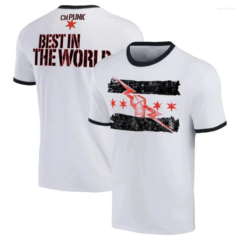 Men's T Shirts 2025 Summer 3D Printed Short Sleeve Wrestler Cm Punk Round Neck T-shirt Street Sports Casual Oversized Tops