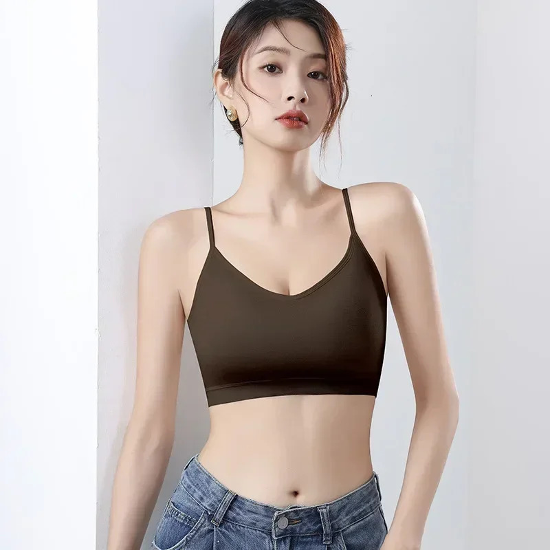 3 seamless sports bras made of ice silk polyester to prevent sagging comfortable large size bra without steel rings sexy vest Bralette 250430