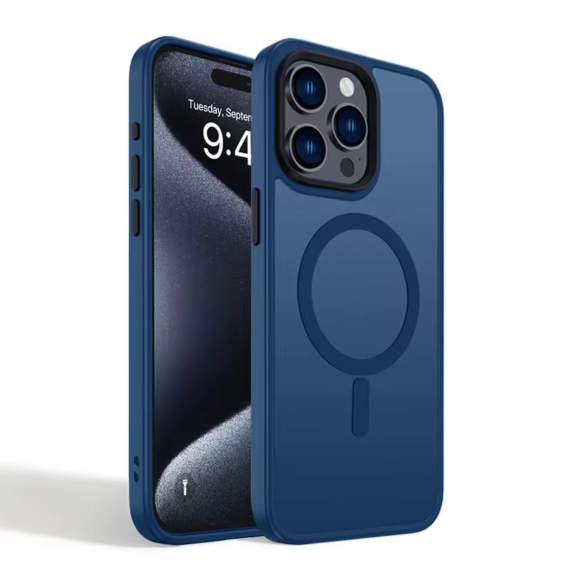 Matte Shockproof Armor for Magsafe Case For iPhone 16 15 14 Plus 13 12 11 Pro Max Wireless Charging Magnetic Hard PC Cover
