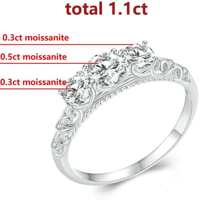 18k Plated 1.8CT All Moissanite Rings Women Sparkling Diamond Wedding Band Ring S925 Sterling Silver Fine Jewelry for Women