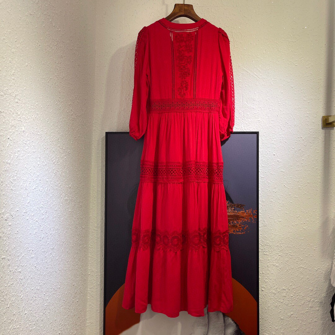 2025 Embroidered dress Fashion Week Show Customized Fashion Tailored clothing womens Fashion Paris.M336
