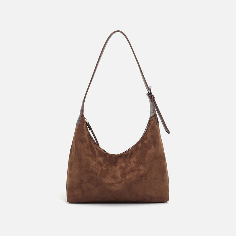 2024 Autumn East New Deer Skin Matte Hobo Underarm Casual Versatile Commuter Single Cross Shoulder Dumpling Bag