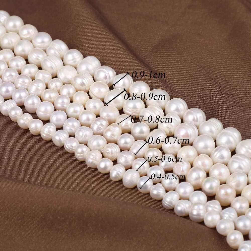 1String A/Aa Natural Freshwater Pearl Near Round Beads Charms For DIY Women Men Necklace Bracelets Jewelry Making Accessories