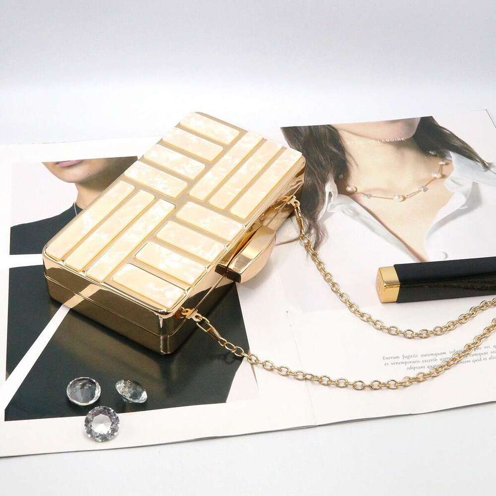 Dinner Bag New Acrylic Imitation Shell Dinner Dress For Socialites Simple Style One Shoulder Hand Held Diagonal Cross Bag Women S Bag KQ