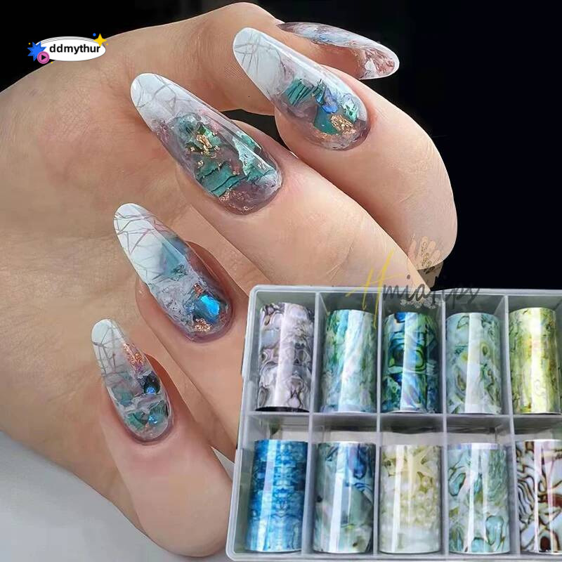 10Roll Pink Girl Foils for Transfer Paper Stickers Sliders Adhesive Nails Wraps DIY Kawaii Cartoon Nail Art Decorations ddmythur