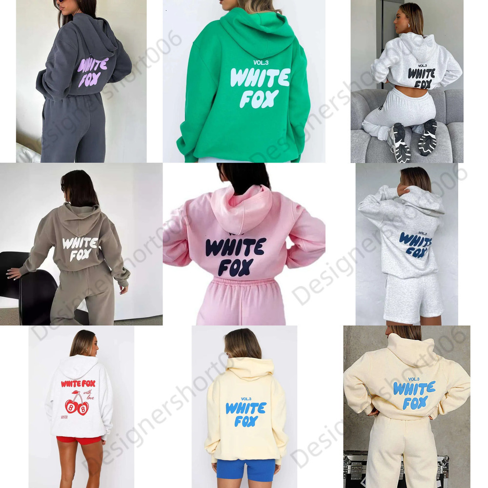 White Foxliness Designer hoodie women tracksuits two pieces sets sweatsuit autumn female hoodies hoody pants with sweatshirt ladies loose jumpers woman 4fd