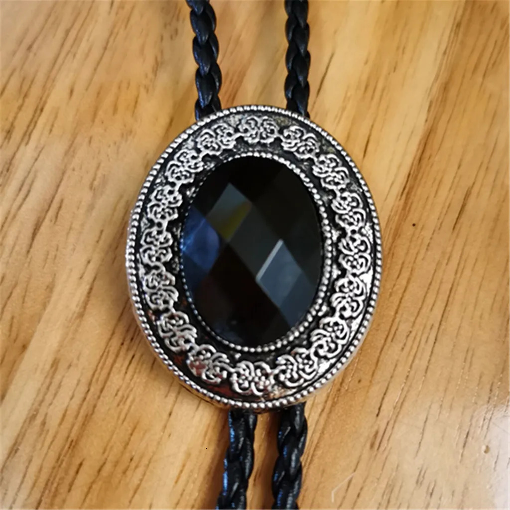 agate stone bolo tie American western cowboy bolo tie mens shirt collar decoration trend 250430