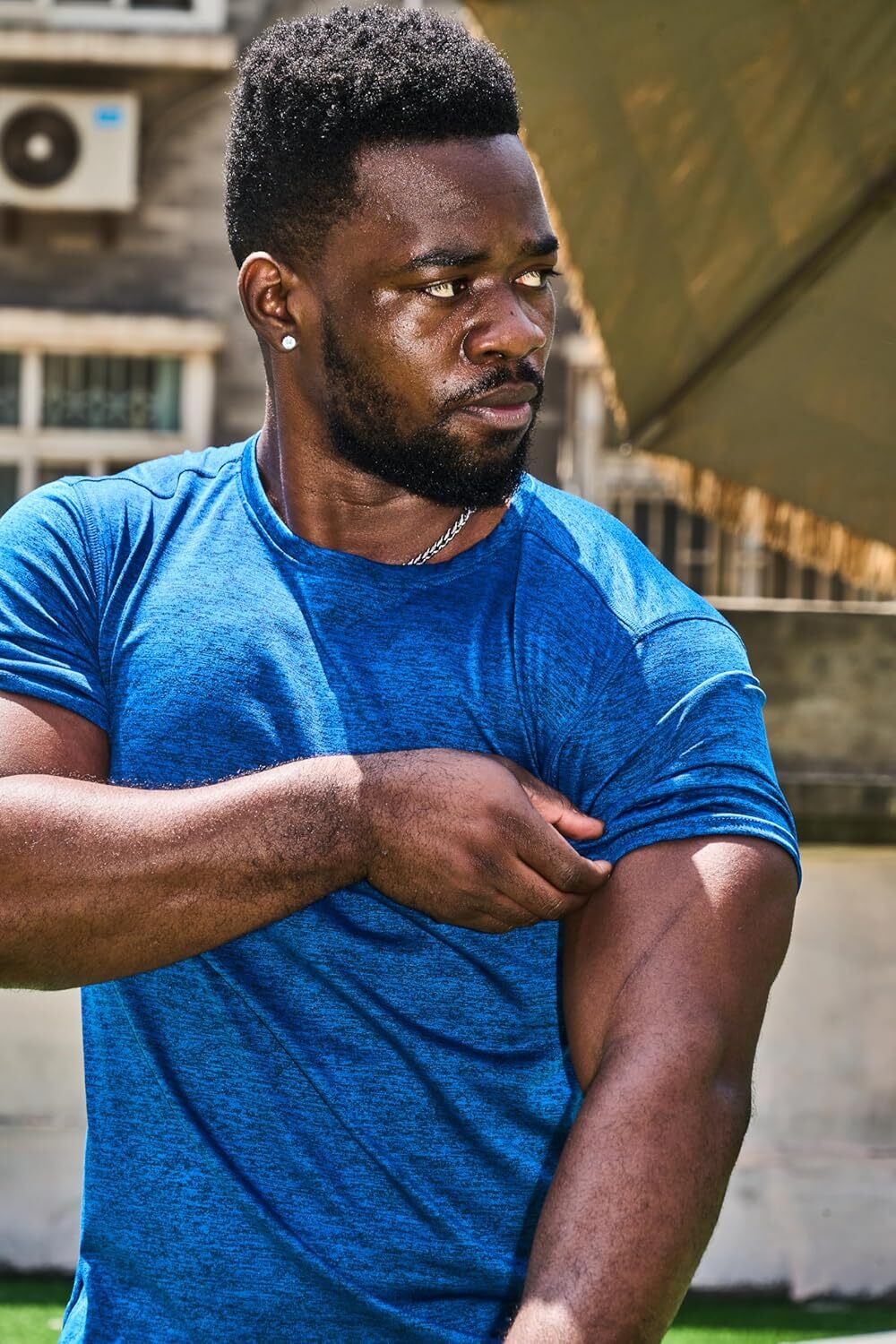 5 Pack Mens Workout T-Shirts Quick Dry Athletic Short Sleeve Crew Neck Running Gym Tee Tops